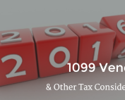 1099 Vendors & Other Tax Considerations